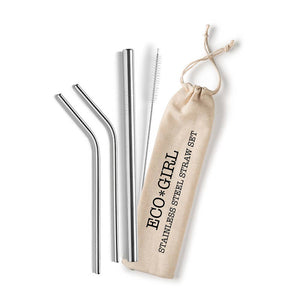 Shell Creek Sellers Reusable Stainless Steel Straw Sets (Eco Girl)