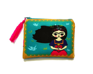 Chunchitos Frida Kahlo purse, bag, coin purse, zipper pouch