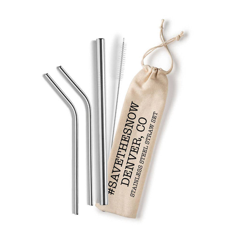 Shell Creek Sellers Reusable Stainless Steel Straw Sets #Savethesnow Denver Colorado