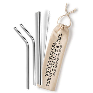Shell Creek Sellers Reusable Stainless Steel Straw Sets (Saving The Sea one Cocktail at a Time)