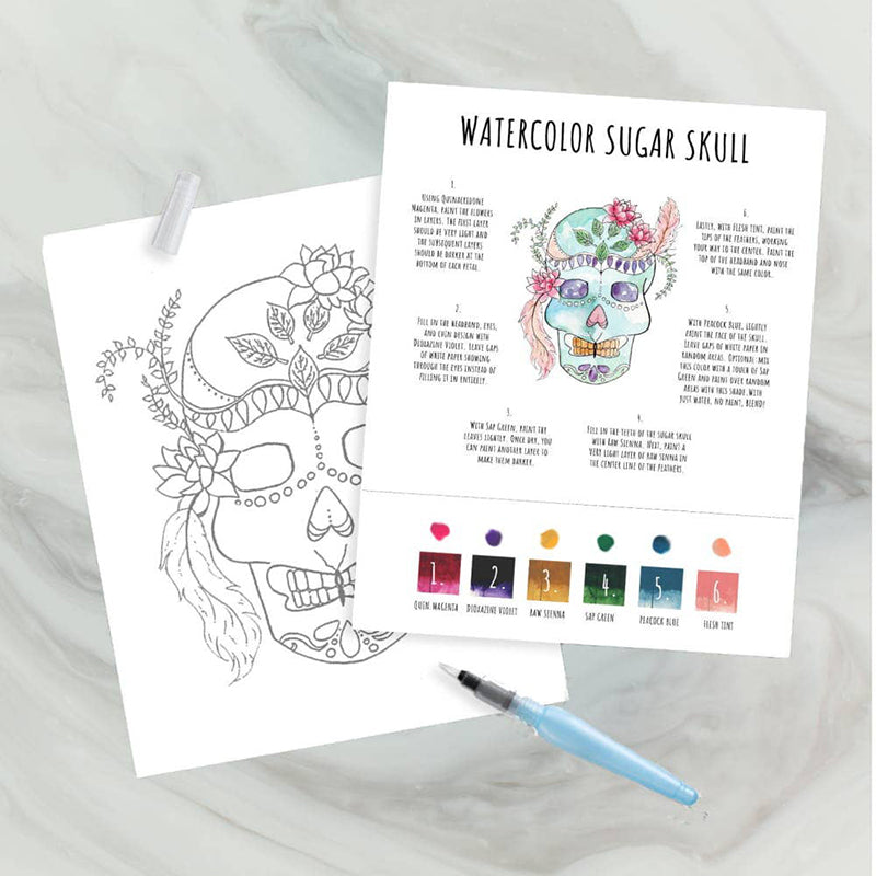 Maya X Kiwi Sugar Skull DIY Watercolor Kit